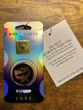 MCM Black and Gold PopGrip Luxe Phone Grip